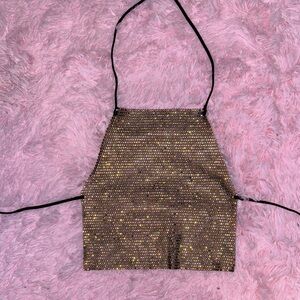 Brown and Gold Halter Top